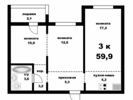 Продается 3-комнатная квартира Павловский тракт, 60 м², 3024000 рублей