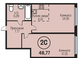 Продается 2-комнатная квартира ЖК Адалин на Южном, дом 15 корпус 1, 48.77  м², 5072080 рублей