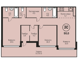 Продается 3-комнатная квартира ЖК Адалин на Семенова, дом 27 корпус 3, 90  м², 10170000 рублей