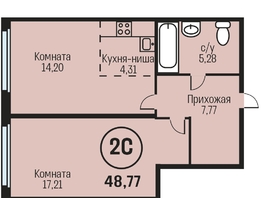 Продается 2-комнатная квартира ЖК Адалин на Южном, дом 15 корпус 1, 48.77 м², 5520000 рублей