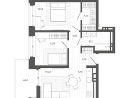 Продается 3-комнатная квартира ЖК Меланж, 66.26  м², 10940000 рублей