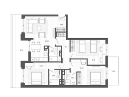 Продается 4-комнатная квартира ЖК Меланж, 119.93  м², 19529000 рублей