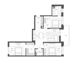 Продается 4-комнатная квартира ЖК Меланж, 98.89  м², 15879000 рублей