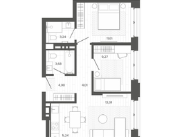 Продается 3-комнатная квартира ЖК Меланж, 55.04  м², 9553000 рублей