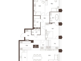 Продается 4-комнатная квартира ЖК Сахаров Парк, 145.4  м², 50689000 рублей