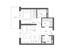 Продается 2-комнатная квартира ЖК Меланж, 44.77  м², 7999000 рублей