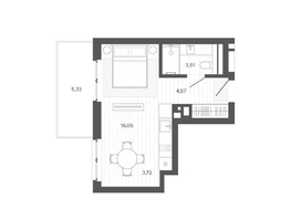 Продается 1-комнатная квартира ЖК Меланж, 32.68  м², 5963000 рублей