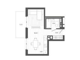 Продается Студия ЖК Меланж, 34.57 м², 6339000 рублей