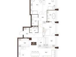 Продается 4-комнатная квартира ЖК Сахаров Парк, 147.5  м², 58233000 рублей