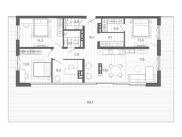 Продается 5-комнатная квартира ЖК Вышка, корпус 1, 196.81  м², 37488000 рублей