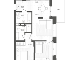 Продается 3-комнатная квартира ЖК Меланж, 68.99  м&sup2;, 12135000 рублей
