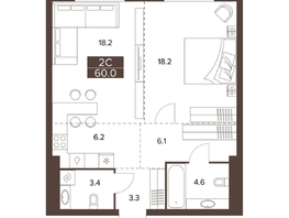 Продается 2-комнатная квартира ЖК Сахаров Парк, 60  м&sup2;, 19785465 рублей