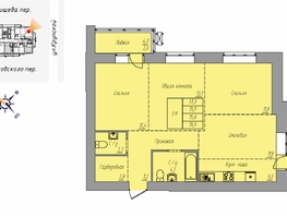 Продается 3-комнатная квартира ЖК На Крупской, 100, 79.9  м&sup2;, 12780000 рублей
