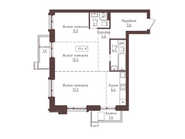 Продается 3-комнатная квартира ЖК Империал, 69.4  м&sup2;, 13255400 рублей