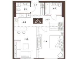 Продается 2-комнатная квартира ЖК Сахаров Парк, 60  м&sup2;, 21795780 рублей