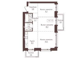 Продается 3-комнатная квартира ЖК Империал, 56.7  м&sup2;, 10206000 рублей