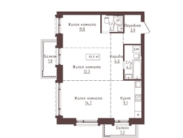 Продается 3-комнатная квартира ЖК Империал, 65.9  м&sup2;, 11203000 рублей