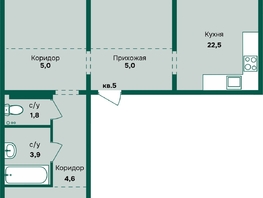Продается 3-комнатная квартира ЖК Камчатка, корпус 5, 83.1  м&sup2;, 9800000 рублей