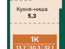 Продается 1-комнатная квартира ЖК Камчатка, корпус 6/1, 32.1  м&sup2;, 4700000 рублей