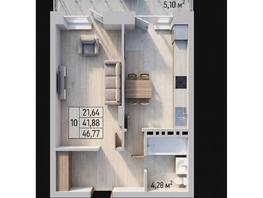 Продается Студия ЖК Олимп , 43.2  м&sup2;, 14499000 рублей