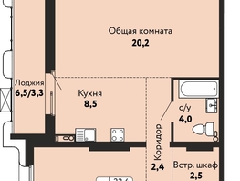 Продается 2-комнатная квартира ЖК Камчатка, корпус 5, 60.1  м&sup2;, 8414000 рублей