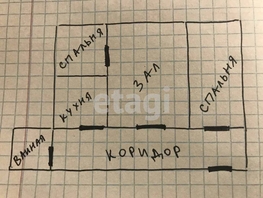 3-комнатная квартира, 63.9 м², 1/2 этаж