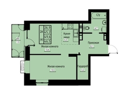 Продается 2-комнатная квартира ЖК Зеленые кварталы, 3 оч, корпус 2, 46.5  м², 7254000 рублей