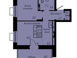 Продается 2-комнатная квартира ЖК Зеленые кварталы, 3 оч, корпус 3, 54  м², 7410000 рублей
