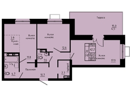 Продается 3-комнатная квартира ЖК Зеленые кварталы, 3 оч, корпус 4, 70.4  м², 9363200 рублей