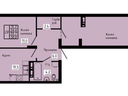 Продается 2-комнатная квартира ЖК Зеленые кварталы, 3 оч, корпус 4, 55.7 м², 7965100 рублей
