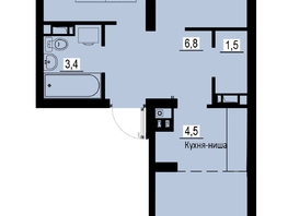 Продается 3-комнатная квартира ЖК Зеленые кварталы, 4 очередь, 55.6 м², 7728400 рублей