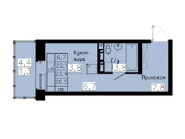 Продается 1-комнатная квартира ЖК Зеленые кварталы, 4 очередь, 23.4 м², 4563000 рублей