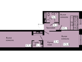 Продается 3-комнатная квартира ЖК Зеленые кварталы, 4 очередь, 55.4 м², 7700600 рублей