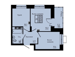 Продается 2-комнатная квартира ЖК Зеленые кварталы, 4 очередь, 46.6  м&sup2;, 7223000 рублей