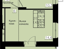 Продается 2-комнатная квартира ЖК Зеленые кварталы, 4 очередь, 43.3  м&sup2;, 6624900 рублей