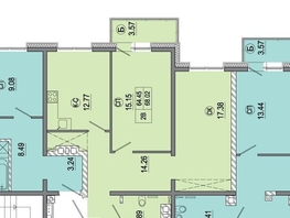 2-комнатная квартира, 68 м², 14/18 этаж
