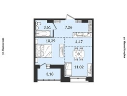 Продается 2-комнатная квартира ЖК Источник, дом 3, 39.93  м², 5857052 рублей