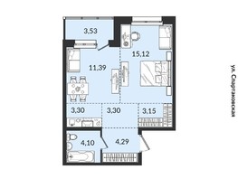 Продается 3-комнатная квартира ЖК Источник, дом 2, 51.88  м², 7671609 рублей