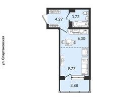 Продается 1-комнатная квартира ЖК Источник, дом 2, 27.96  м², 4861674 рублей