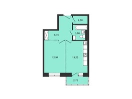 Продается 1-комнатная квартира ЖК Новые кварталы, дом 1, 46.8  м², 4810300 рублей