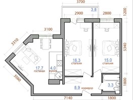Продается 3-комнатная квартира ЖК Первый Ленинский квартал, дом 2, 69.3  м², 7311150 рублей