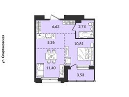 Продается 2-комнатная квартира ЖК Источник, дом 2, 40.51  м², 6156484 рублей