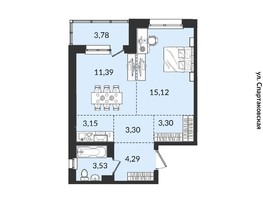 Продается 2-комнатная квартира ЖК Источник, дом 2, 51.92  м², 7125334 рублей