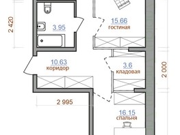 Продается 2-комнатная квартира ЖК Мега, дом 7, 60.75  м², 6075000 рублей