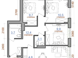 Продается 4-комнатная квартира ЖК Первый Ленинский квартал, дом 2, 74.5  м², 7595250 рублей