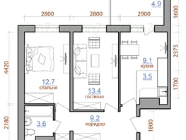 Продается 2-комнатная квартира ЖК Первый Ленинский квартал, дом 2, 56.4  м², 6390000 рублей