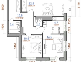 Продается 3-комнатная квартира ЖК Первый Ленинский квартал, дом 2, 76.1  м², 8018000 рублей