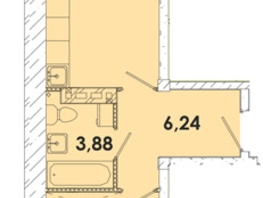 Продается 1-комнатная квартира ЖК Лето, дом 3, 42.9  м², 5708170 рублей