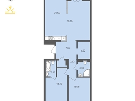 Продается 3-комнатная квартира ЖК Автограф, 94.8  м², 14955978 рублей