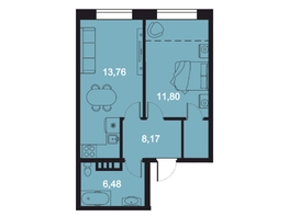 Продается 2-комнатная квартира ЖК RIVERANG (РиверАнг), 48.7  м², 10979264 рублей